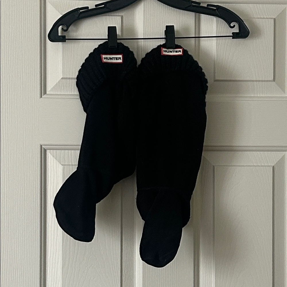 Hunter Black Women's boot liners with knitted aspect